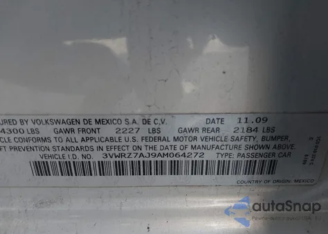 2010 Volkswagen Jetta Limited Edition/Se/Sel from USA, damaged, VIN 3VWRZ7AJ9AM064272